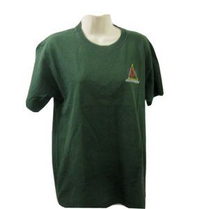 Fruit of the Loom T-Shirt Large Green Peak Performance Embroidered 100% Cotton